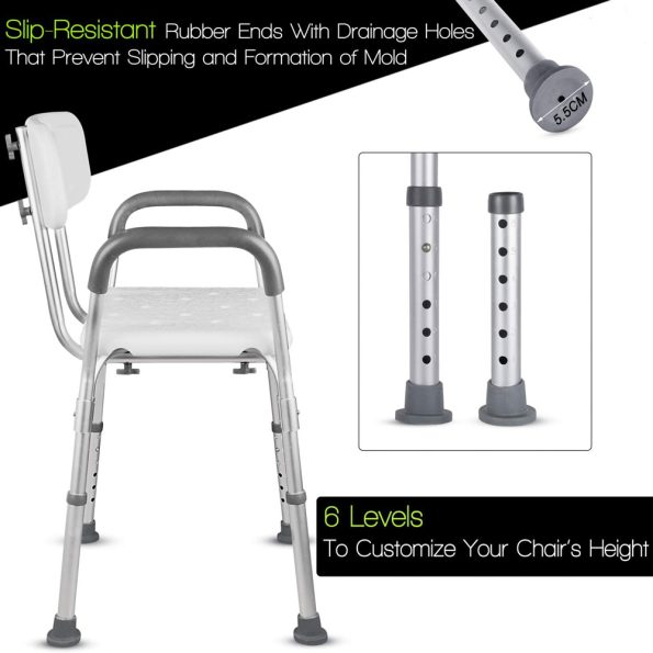 Adjustable Medical Shower Chair Portable Stool Mobility bathtub chair - Image 5