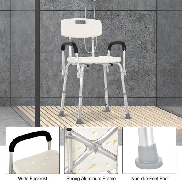 Adjustable Medical Shower Chair Portable Stool Mobility bathtub chair - Image 8