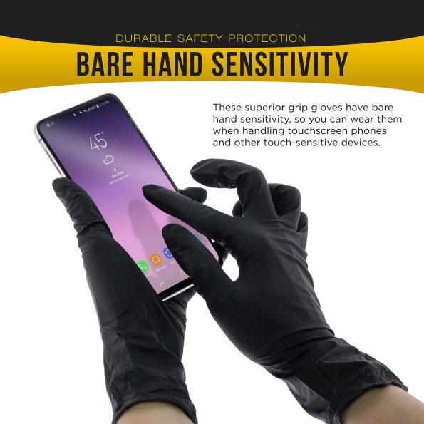 100x Nitrile Black Industrial Mechanic Tattoo Food Disposable Gloves Medium - Image 6