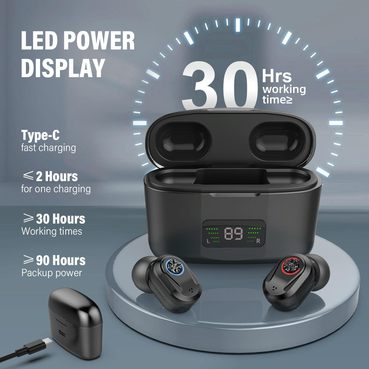 Digital Display In Ear Hearing Aid Earphone - White - Image 4