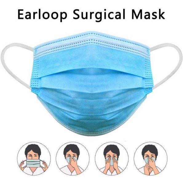 100x Disposable Surgical Face Mask Dust Mouth Guard 3 Ply Air Purifying - Image 3