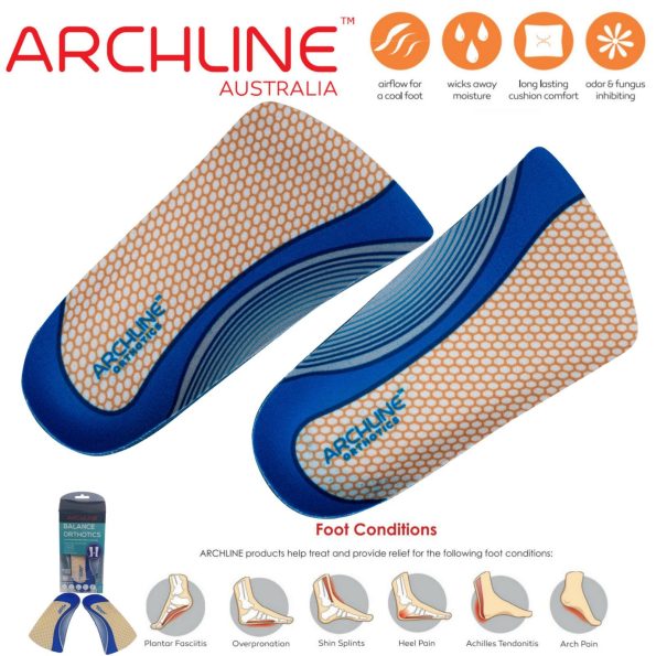ARCHLINE 3/4 Slim Orthotics Plantar Fasciitis Insoles Balance Support Relief - EUR 47 - Image 2