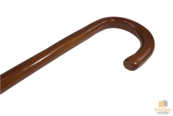 92cm WOODEN WALKING STICK Wood Cane Pole Carved Varnished Deluxe Quality Sturdy - Brown - Image 4
