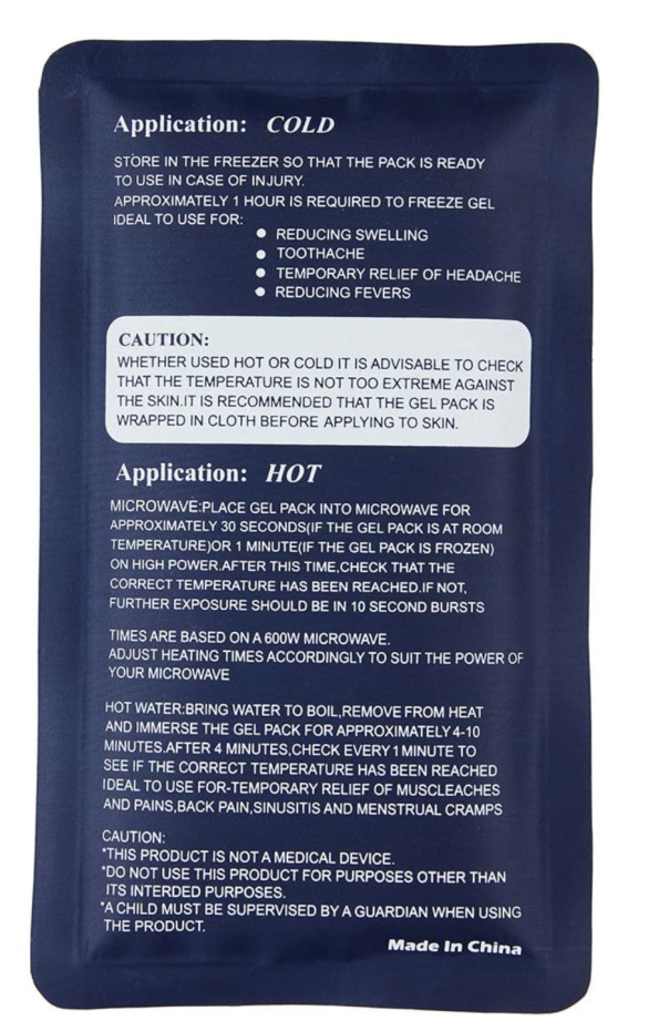 2x HOT COLD PACK First Aid Reusable Ice Heat Gel Packs Microwaveable Relief - Image 3