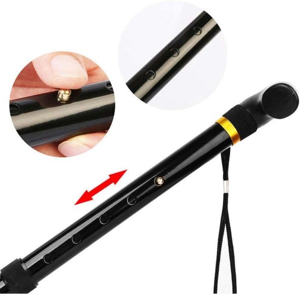 Adjustable Metal WALKING STICK Travel Cane Folding Pole Compact Retractable Hike - Silver - Image 3
