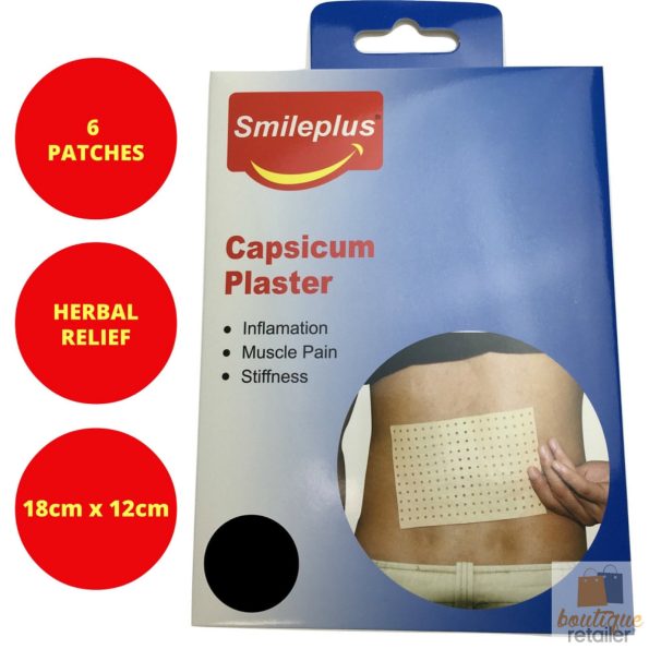 6x CAPSICUM PLASTER PATCHES Herbal Muscle Pain Inflammation Ache Relief BULK - Image 2