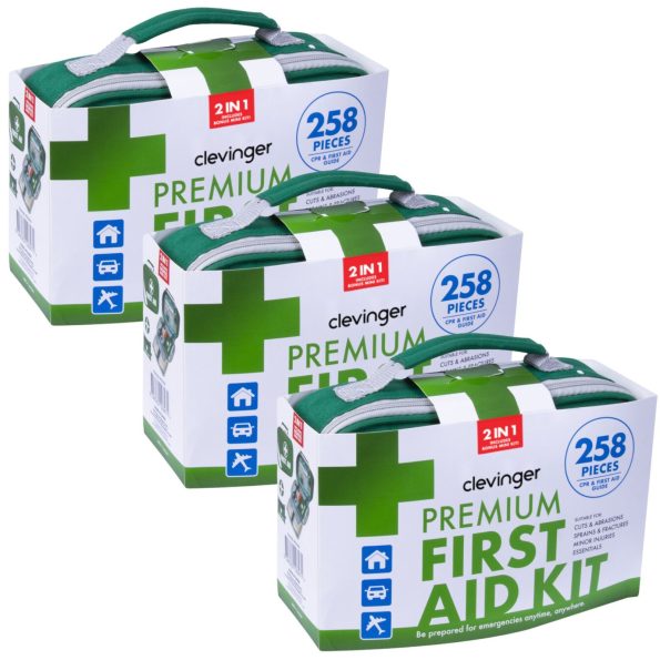 3x 258pcs Premium First Aid Kit Medical Travel Set Emergency Family Safety - Image 2