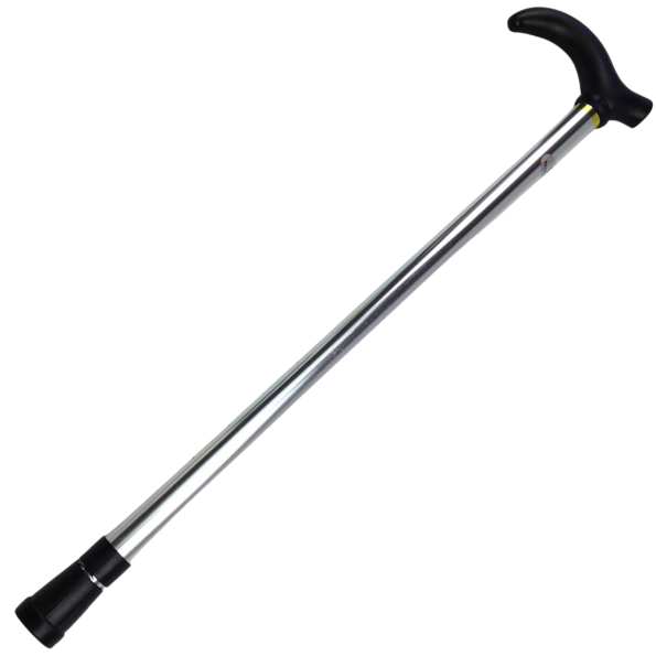 Metal WALKING STICK Travel Extendable Pole Compact Adjustable Lightweight - Silver - Image 2
