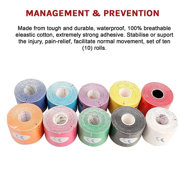 10x 5Mx5CM of Waterproof Kinesiology Sports Tape - Image 11