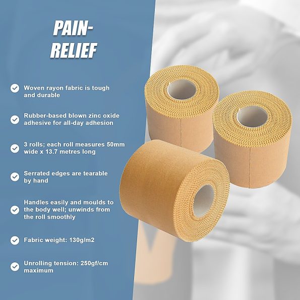 Premium Rigid Sports Strapping Tape - 3 Rolls of 50mm X 13.7M - Image 10