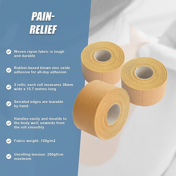 Premium Rigid Sports Strapping Tape - 3 Rolls of 38mm X 13.7M - Image 10