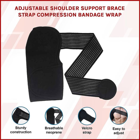 Adjustable Shoulder Support Brace Strap Compression Bandage Wrap - Image 2