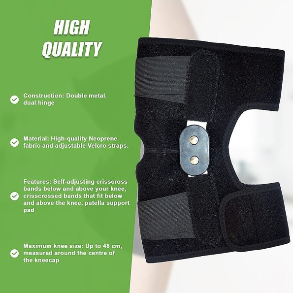Hinged Full Knee Support Brace Protection Arthritis Injury Sports - Image 10