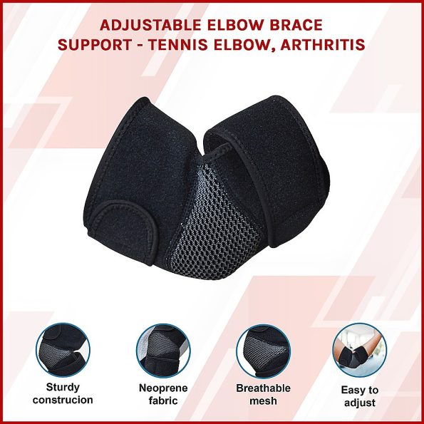 Adjustable Elbow Brace Support - Tennis Elbow, Arthritis - Image 3