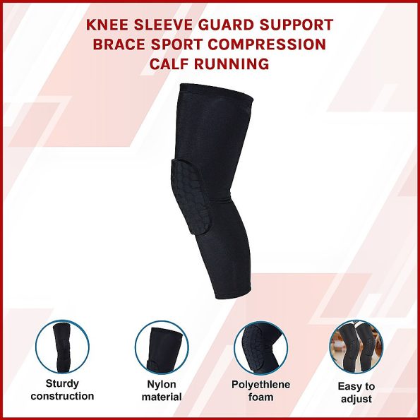 Knee Sleeve Guard Support Brace Sport Compression Calf Running - Image 3