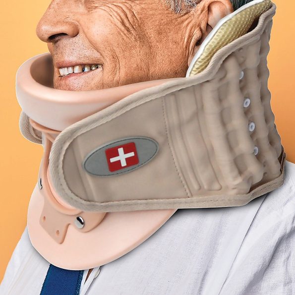 Neck Traction Air Decompression Support Brace Cervical Collar Hand Pump - Image 2