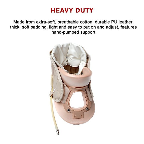 Neck Traction Air Decompression Support Brace Cervical Collar Hand Pump - Image 11