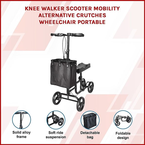 Knee Walker Scooter Mobility Alternative Crutches Wheelchair Portable - Image 3