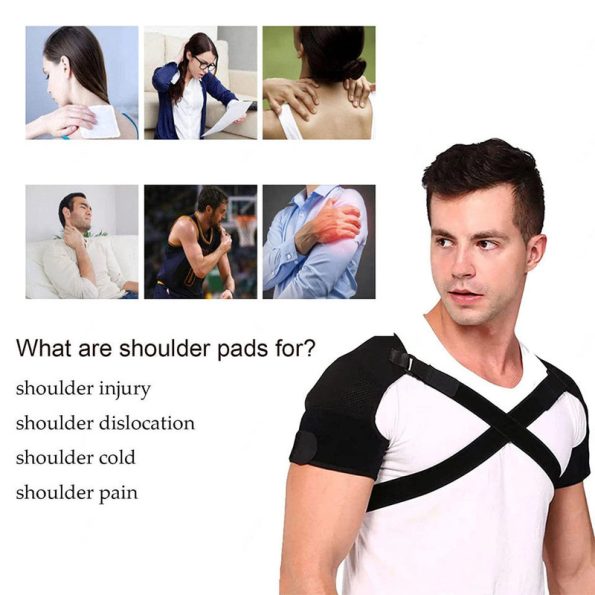 NNEOBA Double Shoulder Brace Wrap Neoprene Compression Sleeve - Image 2
