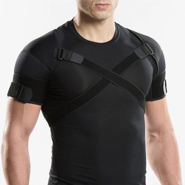 NNEOBA Double Shoulder Brace Wrap Neoprene Compression Sleeve - Image 3