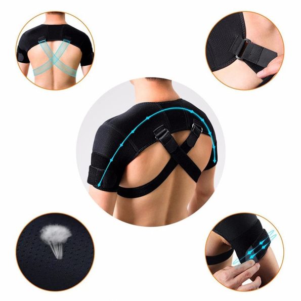 NNEOBA Double Shoulder Brace Wrap Neoprene Compression Sleeve - Image 5