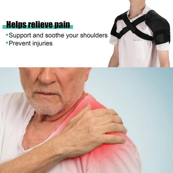 NNEOBA Double Shoulder Brace Wrap Neoprene Compression Sleeve - Image 6