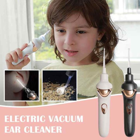 Black Electric Earwax Removal Tool - LED Light Ear Cleaner for Adults and Kids, USB Rechargeable with Multiple Tips - Image 2