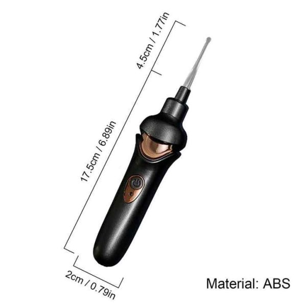 Black Electric Earwax Removal Tool - LED Light Ear Cleaner for Adults and Kids, USB Rechargeable with Multiple Tips - Image 6