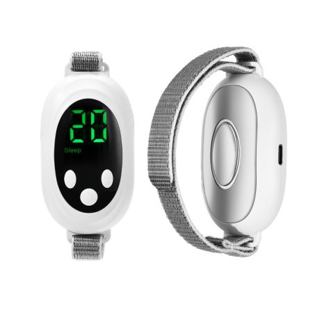 White Portable Sleep Aid Device - EMS Pulse Relaxation & Stress Relief Gadget with LED Display| Adjustable Wrist Strap
