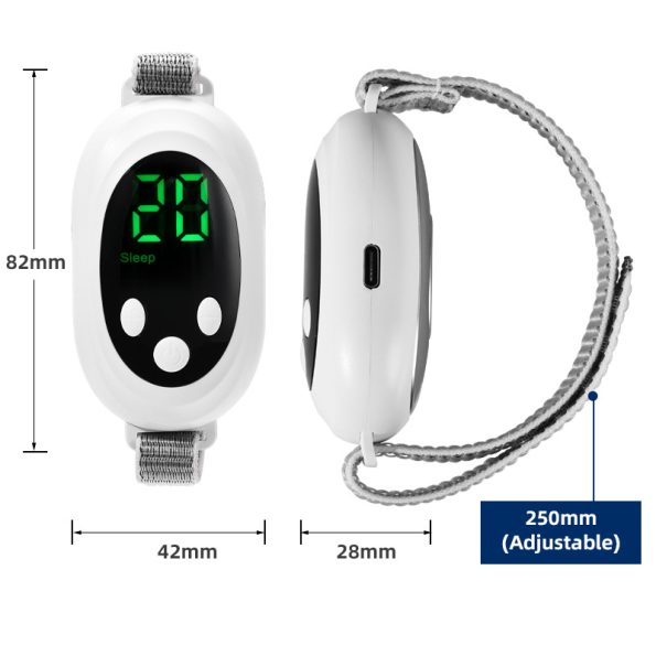 White Portable Sleep Aid Device - EMS Pulse Relaxation & Stress Relief Gadget with LED Display| Adjustable Wrist Strap - Image 3