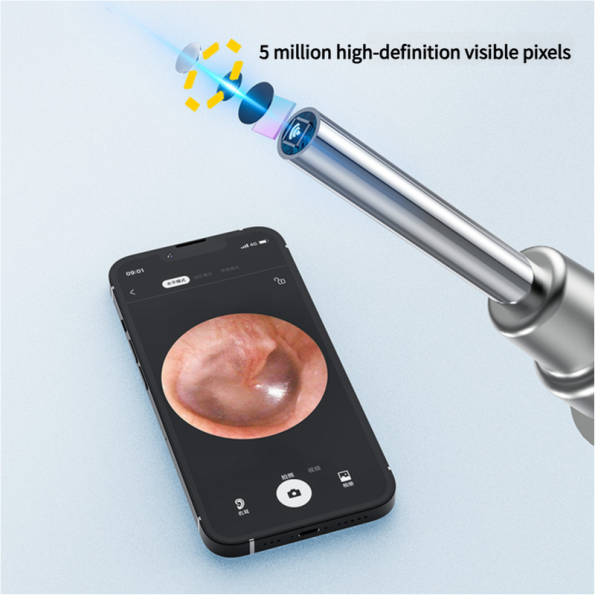 Black Smart Visual Ear Cleaning Stick with 1080P Camera and Rechargeable Battery - Image 3