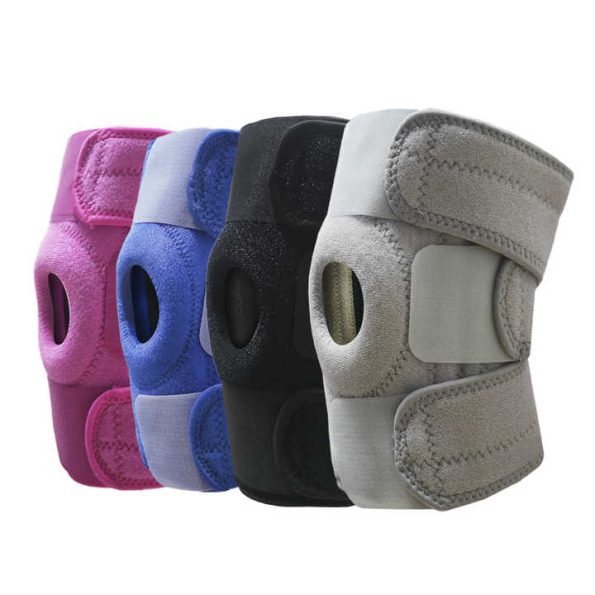 Blue Adjustable Knee Brace Support (Pair) with Dual Spring Stabilizers & Patella Gel Pad - Non-Slip for Sports Running Hiking - Image 2