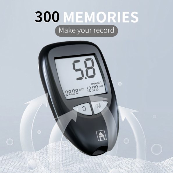 White Home Blood Glucose Meter - English Version Medical Automatic Blood Sugar Tester with Strips - Image 3