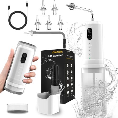 Electric Ear Wax Removal Kit & Nasal Irrigator - 4 Modes| IPX7 Waterproof(white)