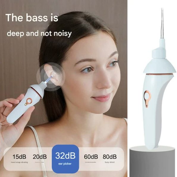 Electric Ear Wax Suction Cleaner - 3 Modes| LED Light| 5 Soft Tips(white) - Image 2