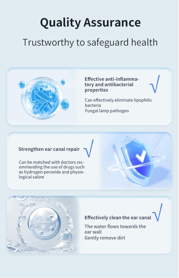 Automatic Electric Ear Wax Removal & Irrigation System - 5 Modes, USB-C, Hot Air Drying(white) - Image 6
