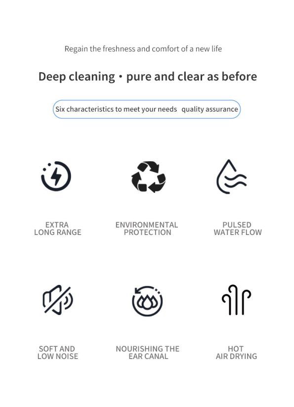 Automatic Electric Ear Wax Removal & Irrigation System - 5 Modes, USB-C, Hot Air Drying(black) - Image 3