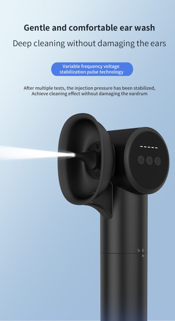Automatic Electric Ear Wax Removal & Irrigation System - 5 Modes, USB-C, Hot Air Drying(black) - Image 8
