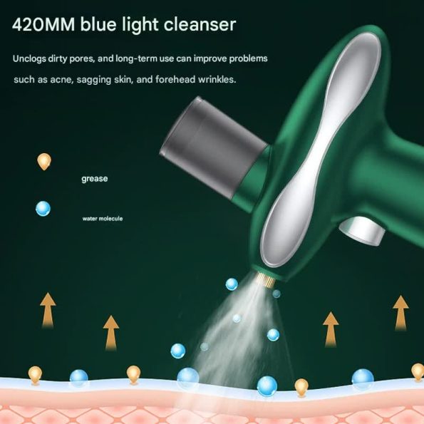 Portable Nano Facial Steamer & Oxygen Sprayer with Red/Blue Light Therapy(blue) - Image 4