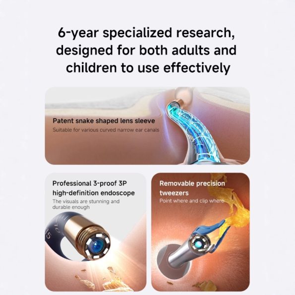 Smart Visual Ear Cleaner with HD Endoscope & Precision Tweezers - Safe for Adults & Children(blue) - Image 2