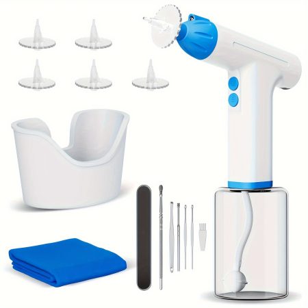 Rechargeable Electric Ear Wax Removal Kit - 3 Pressure Modes| LED Light & 90-Day Battery Life(White)