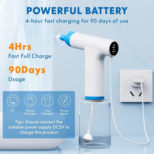 Rechargeable Electric Ear Wax Removal Kit - 3 Pressure Modes| LED Light & 90-Day Battery Life(White) - Image 7