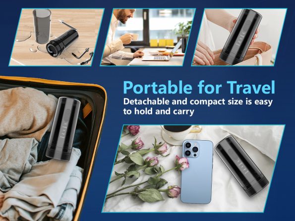 Rechargeable 2-in-1 Electric Ear & Nasal Cleaner Kit - IPX7 Waterproof| 4 Pressure Modes| Safe-Spray Nozzles(black) - Image 8