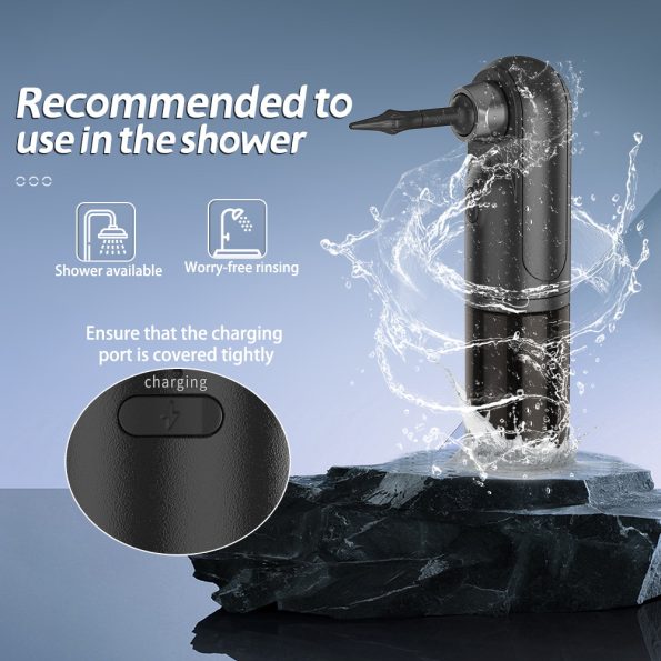 Rechargeable Electric Ear Cleaner & Washer Kit - Waterproof Ear Wax Removal System with 4 Modes & 12 Tips(black) - Image 9