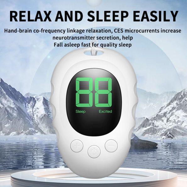 Handheld Microcurrent Sleep Aid Device - USB Rechargeable Pulse Massager for Relaxation & Deep Sleep(green) - Image 2