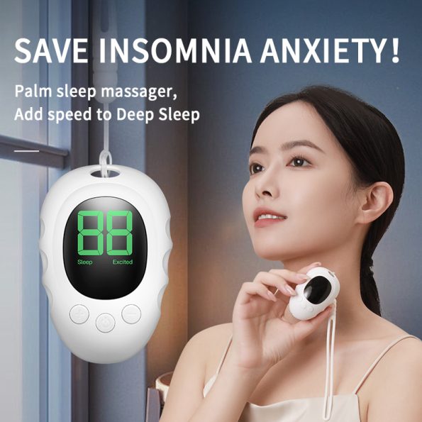 Handheld Microcurrent Sleep Aid Device - USB Rechargeable Pulse Massager for Relaxation & Deep Sleep(green) - Image 3