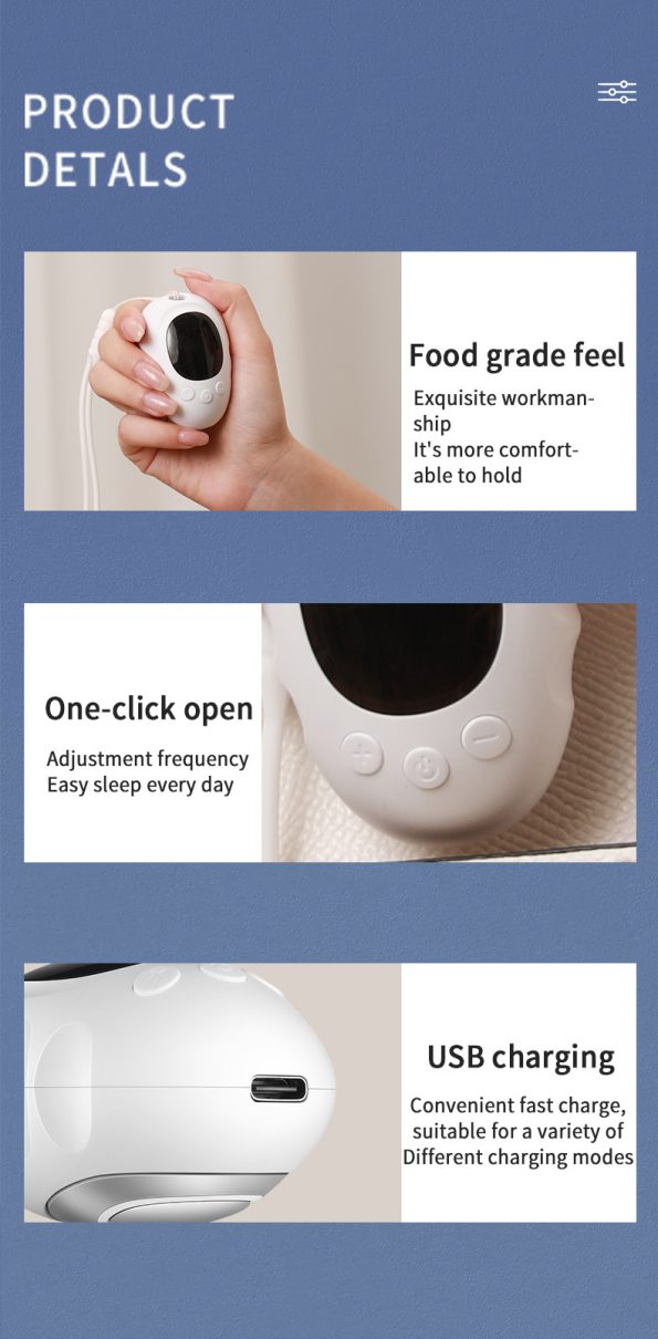 Handheld Microcurrent Sleep Aid Device - USB Rechargeable Pulse Massager for Relaxation & Deep Sleep(green) - Image 7