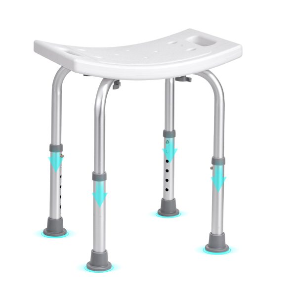 VEVOR Shower Chair| Adjustable Height Shower Stool with Built-in Handles| Shower Seat for Inside Shower or Tub| Non-Slip Bench Bathtub Stool Seat for Elderly Disabled Handicap| 158.8 kg Capacity - Image 9
