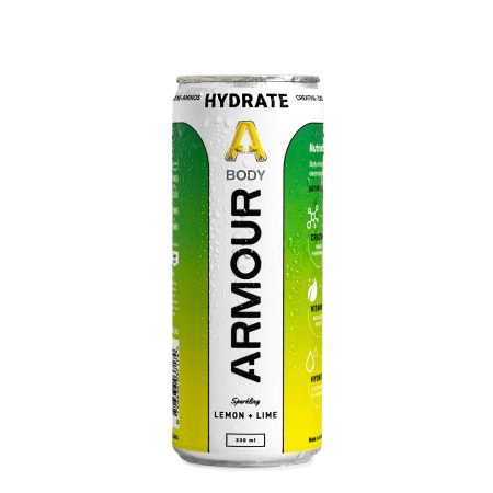 Body Armour Hydrate Can - Lemon + Lime 330ml (24 Cans)
