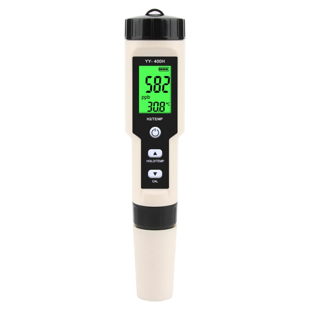 Digital Hydrogen Meter Water Quality Tester with ATC Accuracy Pen Type Meter Data Hold Function LCD Displays Water Quality Tester for Drinking Water Water Quality Tester Ppm